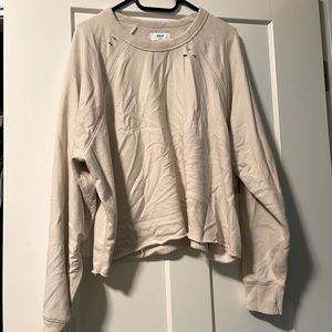 Distress crop sweater